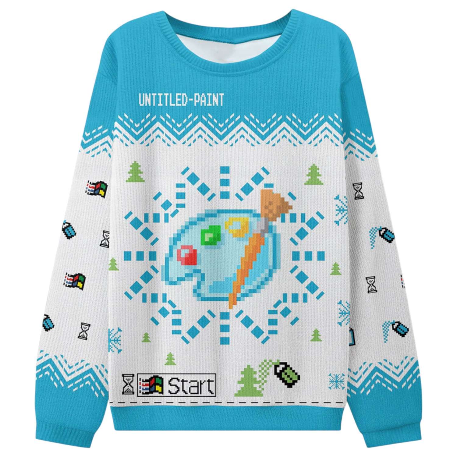 Retro Untitled Paint Program Ugly Christmas Sweater 2025