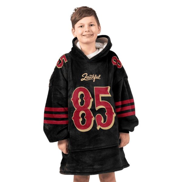 SF 49ers Faithful Kittle 85 Football Unisex Blanket Hoodie