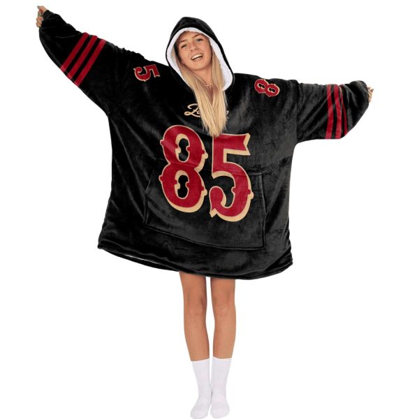 SF 49ers Faithful Kittle 85 Football Unisex Blanket Hoodie