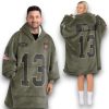 SF 49ers Purdy 13 Olive Salute To Service Football Blanket Hoodie