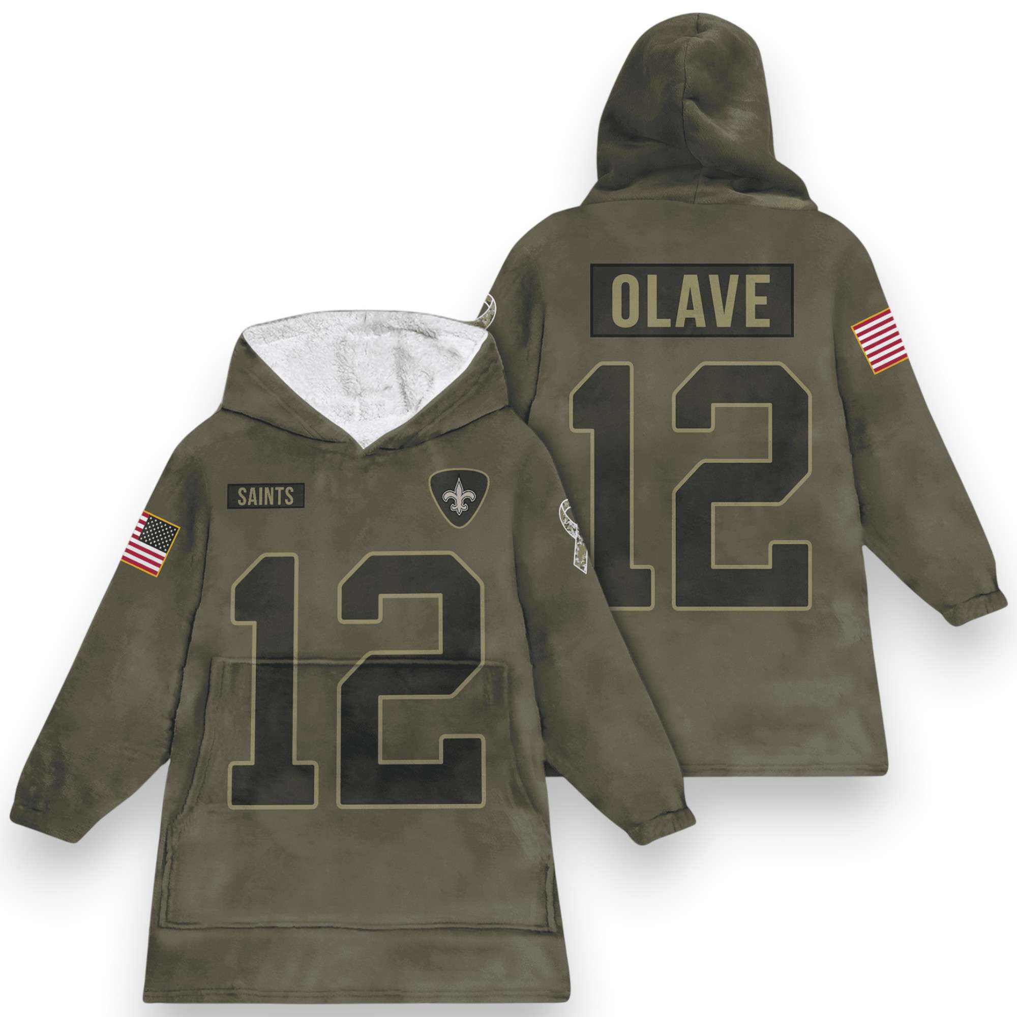 Saints Olavl 12 Olive Salute To Service Football Unisex Blanket Hoodie 1 Saints Olavl 12 Olive Salute To Service Football Unisex Blanket Hoodie