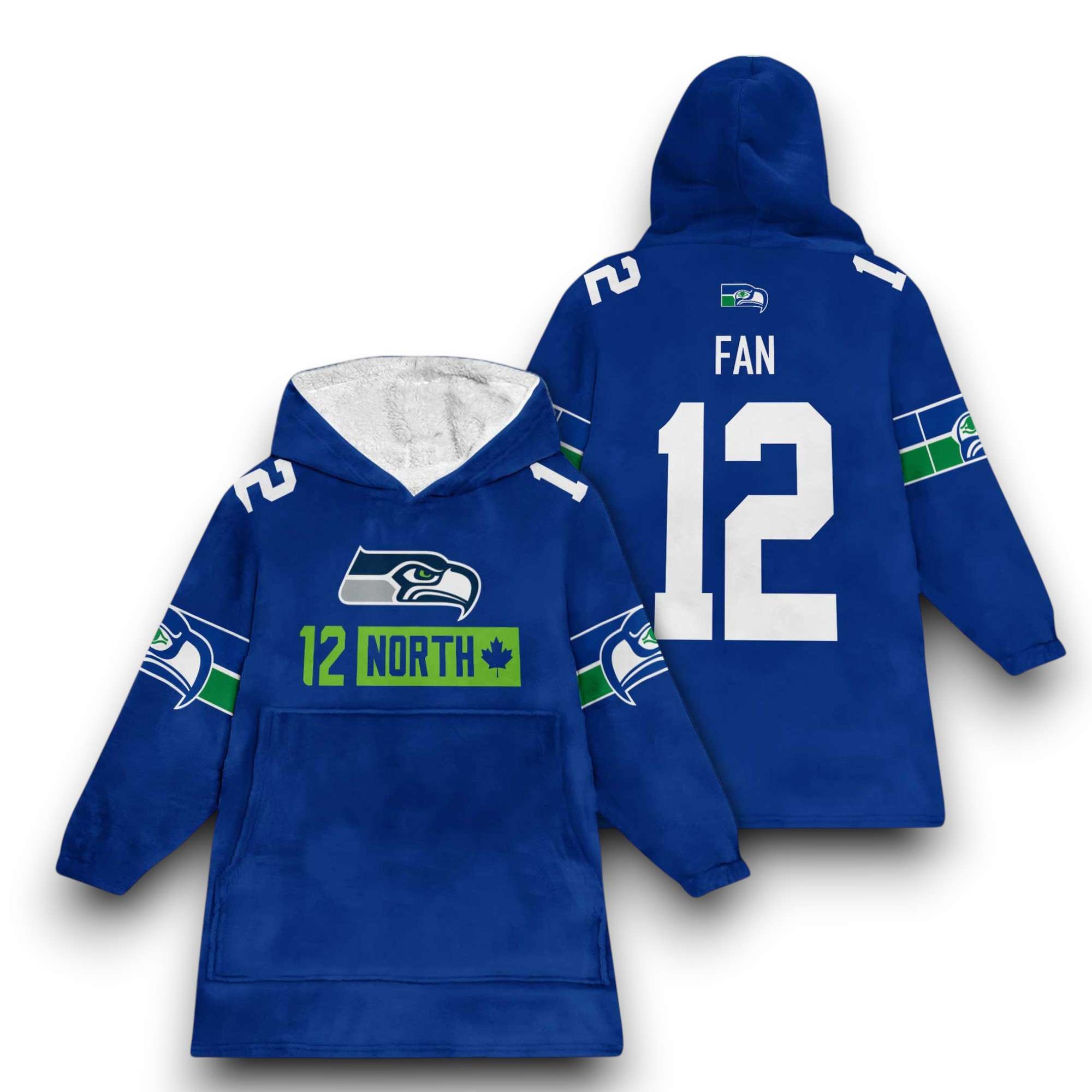 Seahawks 12 North Fan 12 Football Unisex Blanket Hoodie 1 Seahawks 12 North Fan 12 Football Unisex Blanket Hoodie