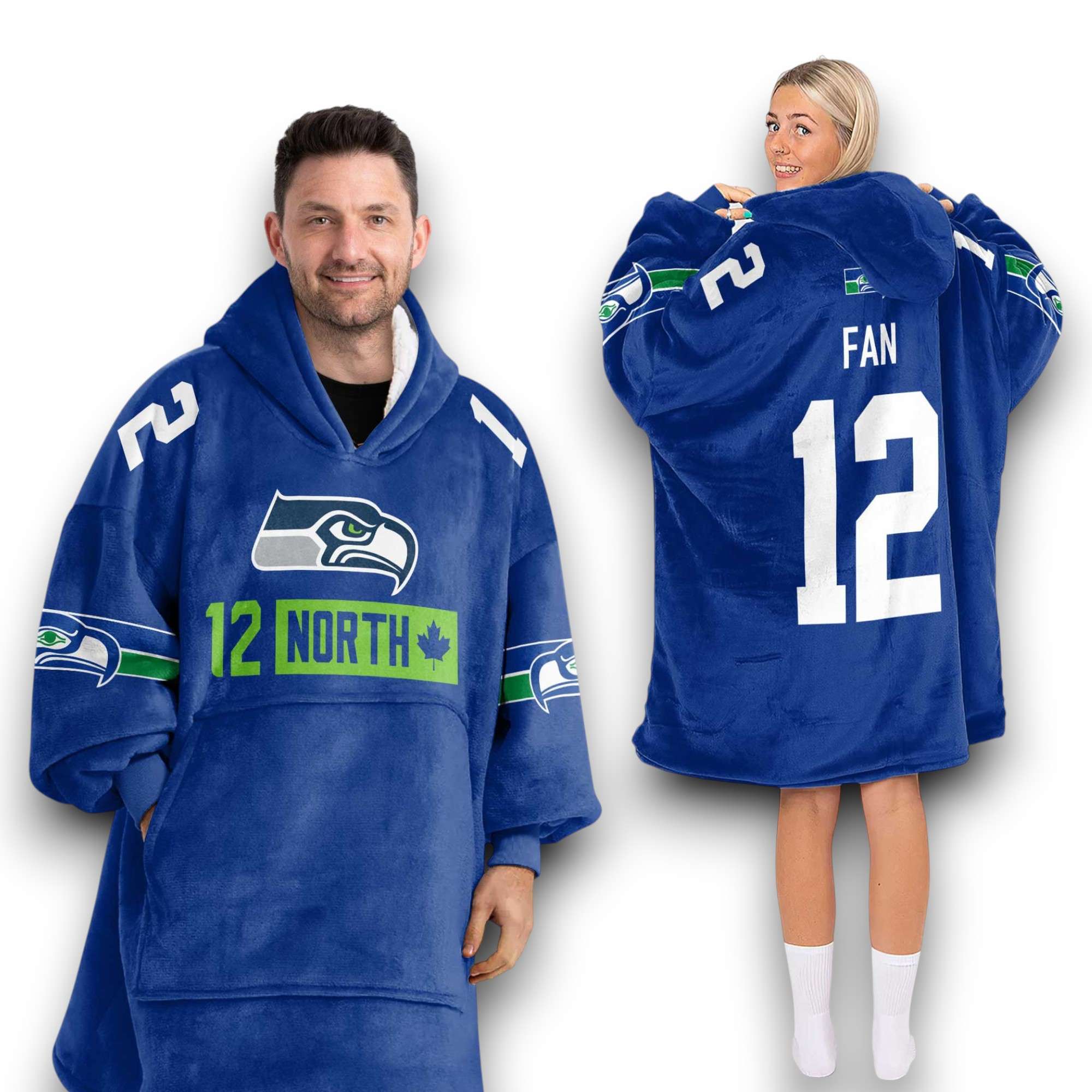 Seahawks 12 North Fan 12 Football Unisex Blanket Hoodie 2 Seahawks 12 North Fan 12 Football Unisex Blanket Hoodie