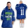 Seahawks Emerald City Smith Njigba 11 Football Unisex Blanket Hoodie 13 Seahawks Emerald City Smith Njigba 11 Football Unisex Blanket Hoodie