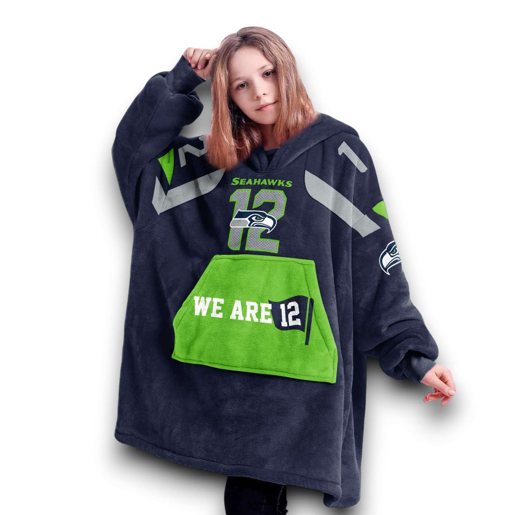 Seahawks We Are 12 Fan 12 Football Unisex Blanket Hoodie 5 Seahawks We Are 12 Fan 12 Football Unisex Blanket Hoodie