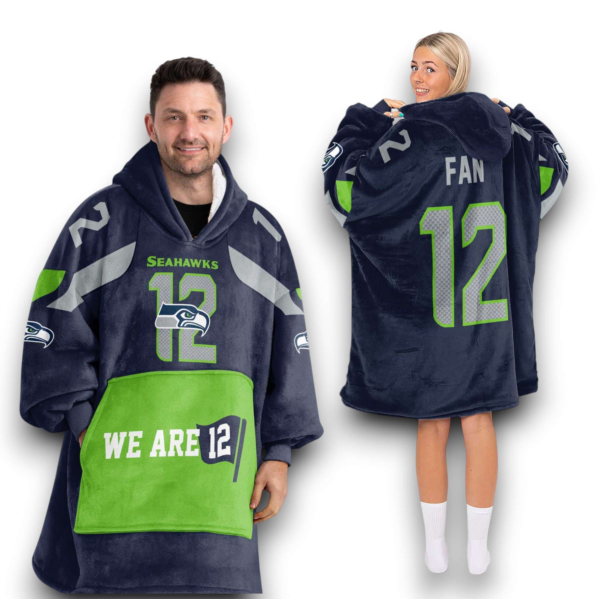 Seahawks We Are 12 Fan 12 Football Unisex Blanket Hoodie 2 Seahawks We Are 12 Fan 12 Football Unisex Blanket Hoodie
