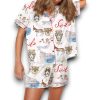 Sicily Italy Travel Silky Satin Pajama Set For Women