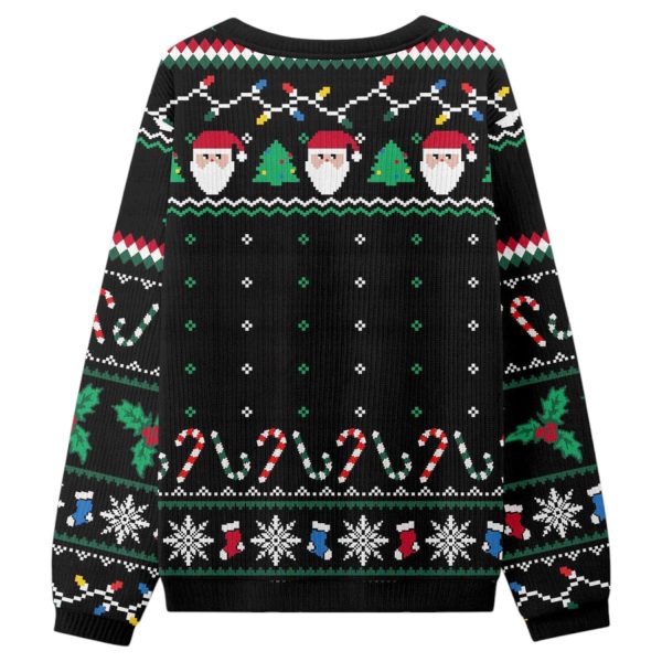 Skeleton Powered By Coffee And Candy Canes Ugly Christmas Sweater
