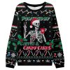 Skeleton Powered By Coffee And Candy Canes Ugly Christmas Sweater