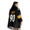 Steelers Steel Mode Watt 90 Football Unisex Blanket Hoodie