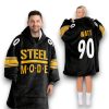 Steelers Steel Mode Watt 90 Football Unisex Blanket Hoodie