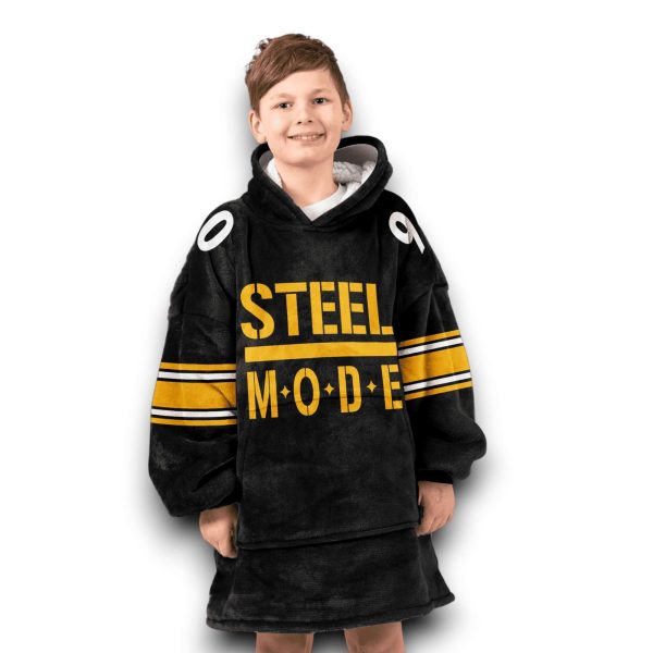 Steelers Steel Mode Watt 90 Football Unisex Blanket Hoodie