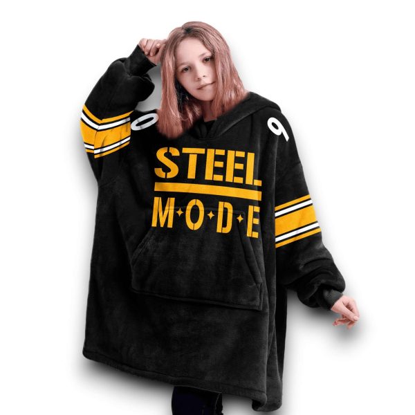 Steelers Steel Mode Watt 90 Football Unisex Blanket Hoodie