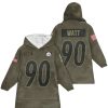 Steelers Watt 90 Olive Salute To Service Football Unisex Blanket Hoodie 9 Steelers Watt 90 Olive Salute To Service Football Unisex Blanket Hoodie