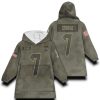 Texans Stroud 7 Olive Salute To Service Football Blanket Hoodie