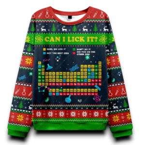 Periodic Table Can I Lick It Ugly Christmas Sweater 2025 1