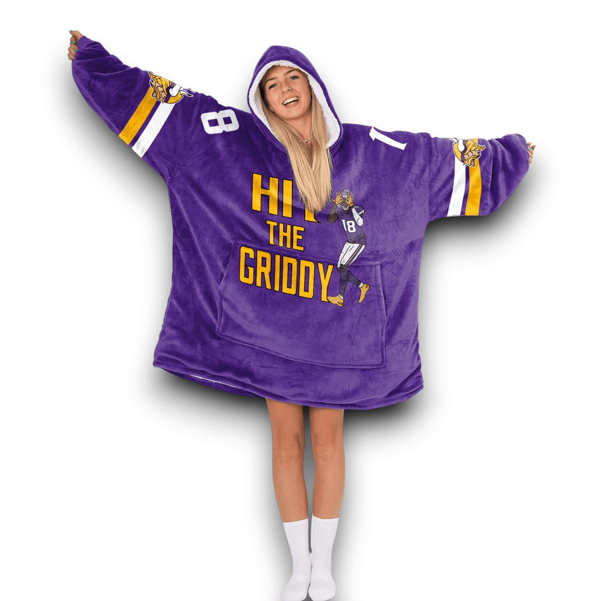 Vikings Hit The Griddy Jefferson 18 Football Unisex Blanket Hoodie 3 Vikings Hit The Griddy Jefferson 18 Football Unisex Blanket Hoodie