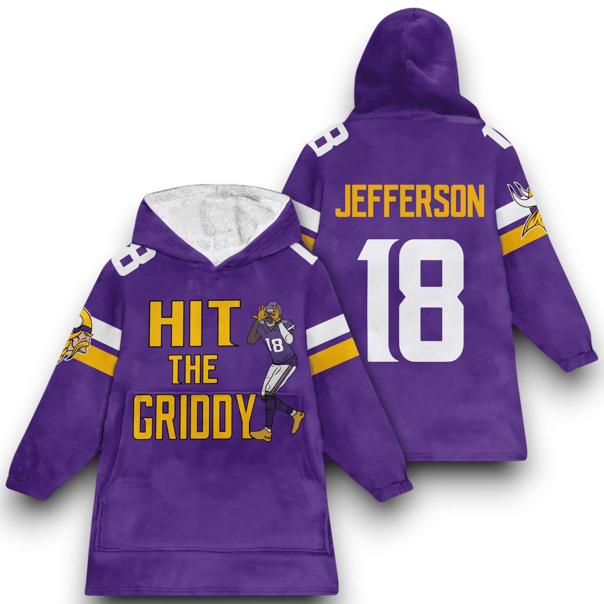Vikings Hit The Griddy Jefferson 18 Football Unisex Blanket Hoodie 1 Vikings Hit The Griddy Jefferson 18 Football Unisex Blanket Hoodie