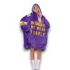 Vikings On Sundays We Wear Purple Jefferson 18 Football Unisex Blanket Hoodie