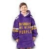 Vikings On Sundays We Wear Purple Jefferson 18 Football Unisex Blanket Hoodie