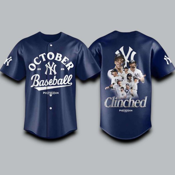 Yankees 2025 October Postseason Clinched Baseball Jersey