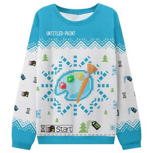 Retro Untitled Paint Program Ugly Christmas Sweater 2025
