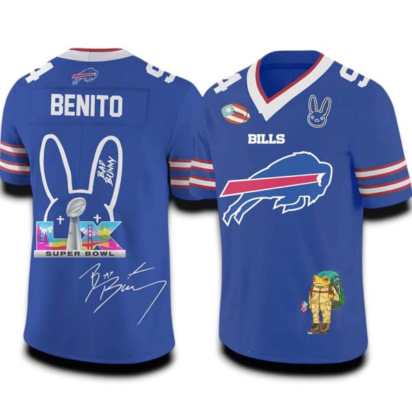 Bills Bad Bunny Super Bowl Football Jersey